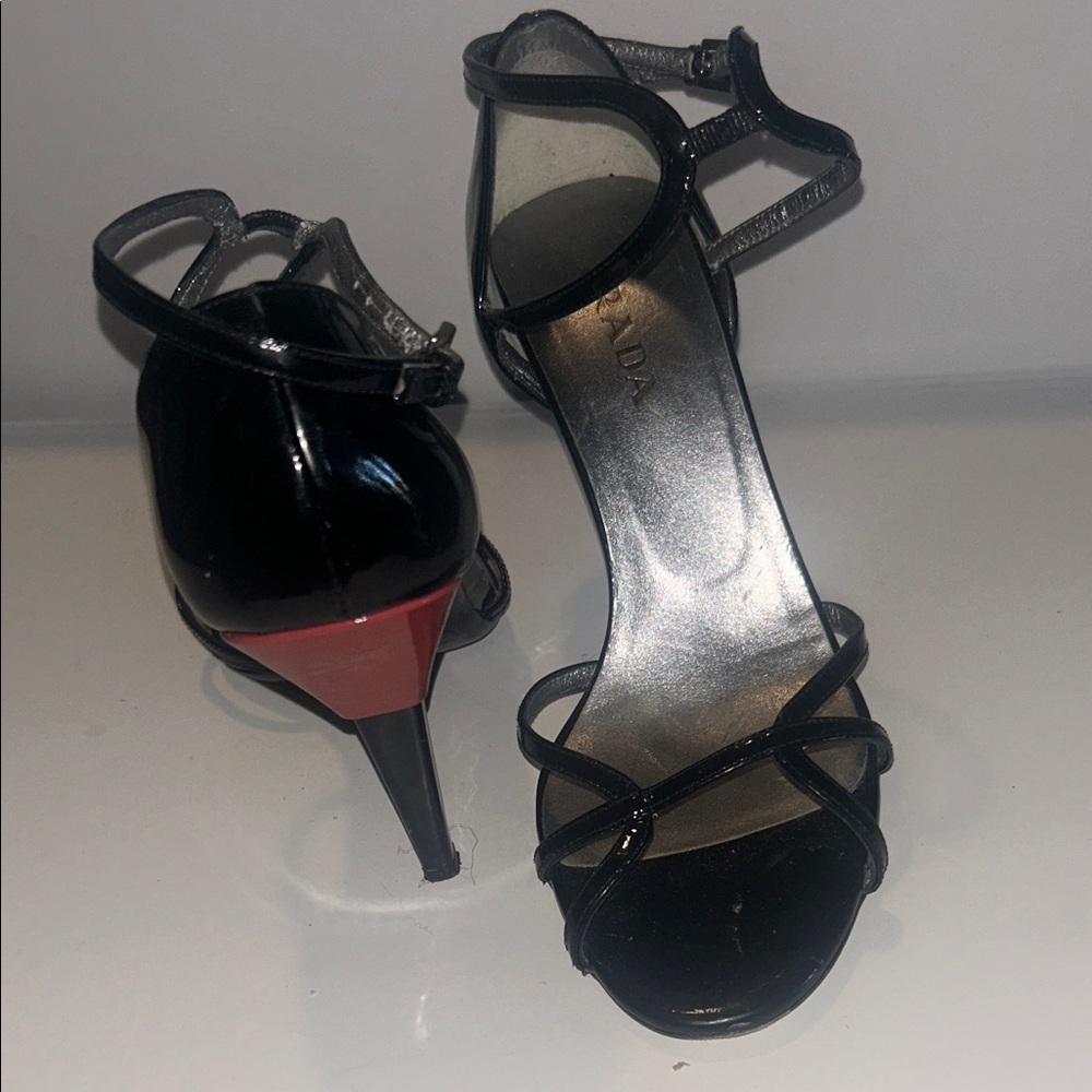 Prada Women's Black Strappy Heels